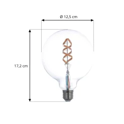 LUUMR Dæmpbar Led-Pære|Filament Pære>Smart LED, E27, G125, 4W, RGB, Tuya, WLAN, klar, CCT