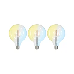 LUUMR Smart LED Filament sæt med 3 E27 G125 7W klar Tuya