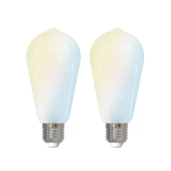 Smart LED-pære, 2 stk, E27, ST64, 7W, mat, Tuya^LUUMR Online