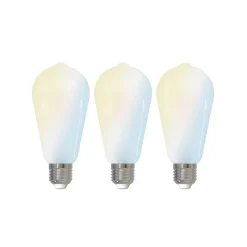 LUUMR Dæmpbar Led-Pære|Smarte Lyskilder>Smart LED-pære, 3 stk, E27, ST64, 7W, mat, Tuya