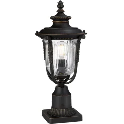 Elstead Luverne sokkellampe med rillet glas