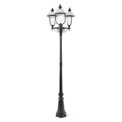 Lygtepæl Parma 3 lyskilder med rustfrit ståltag^Konstsmide Sale