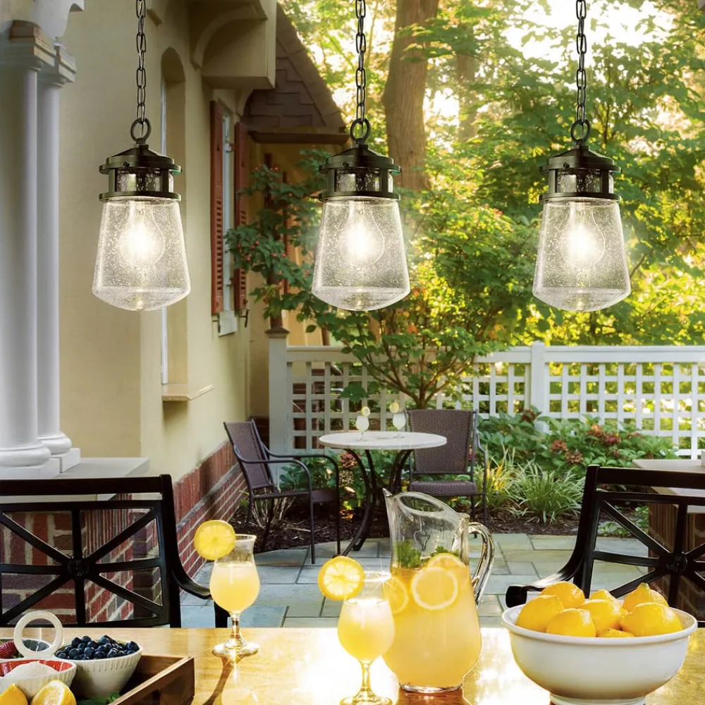 KICHLER Udendørs Pendellamper>Lyndon udendørs pendellampe med glasskærm