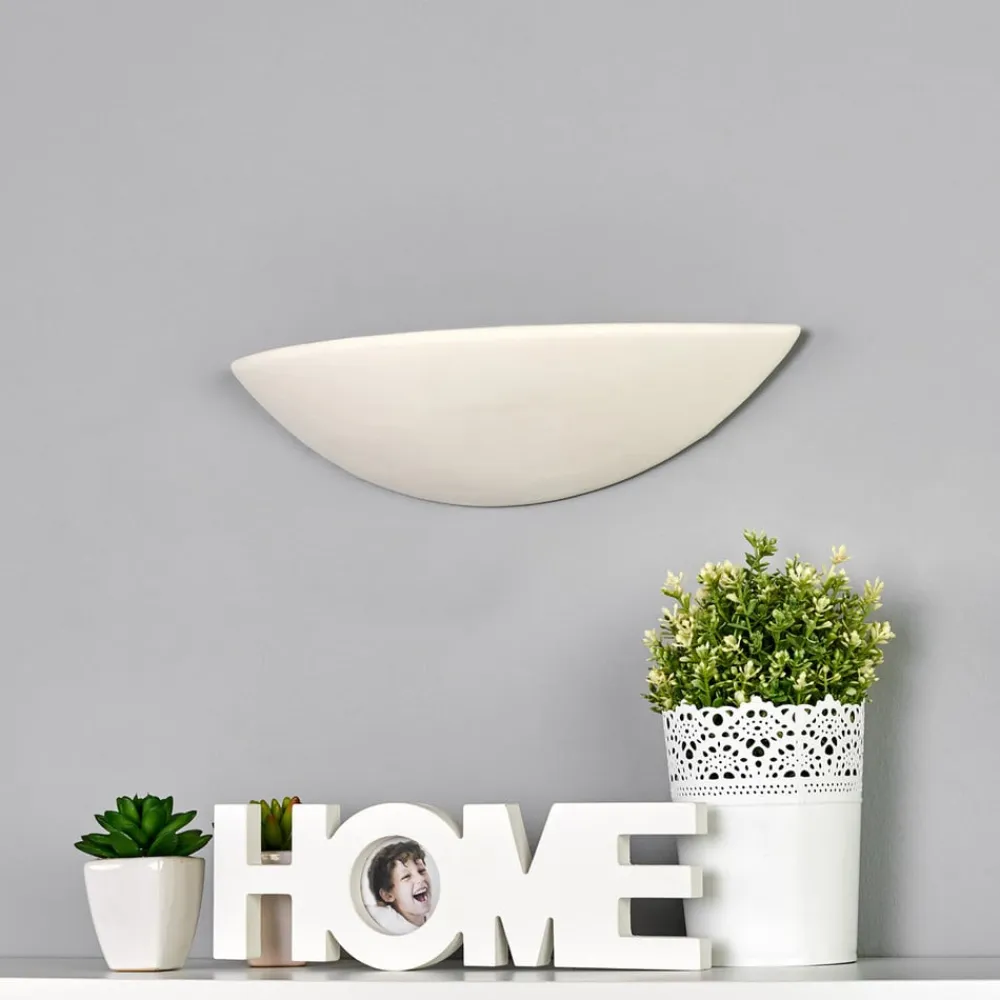 Lys væglampe i gips, kan males^Searchlight Hot