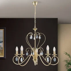 ORION Lysekrone Alessia 5 lyskilder krystalglas guld