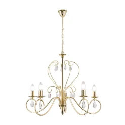 ORION Lysekrone Alessia 5 lyskilder krystalglas guld