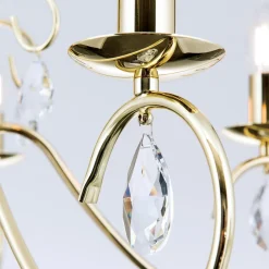 ORION Lysekrone Alessia 5 lyskilder krystalglas guld