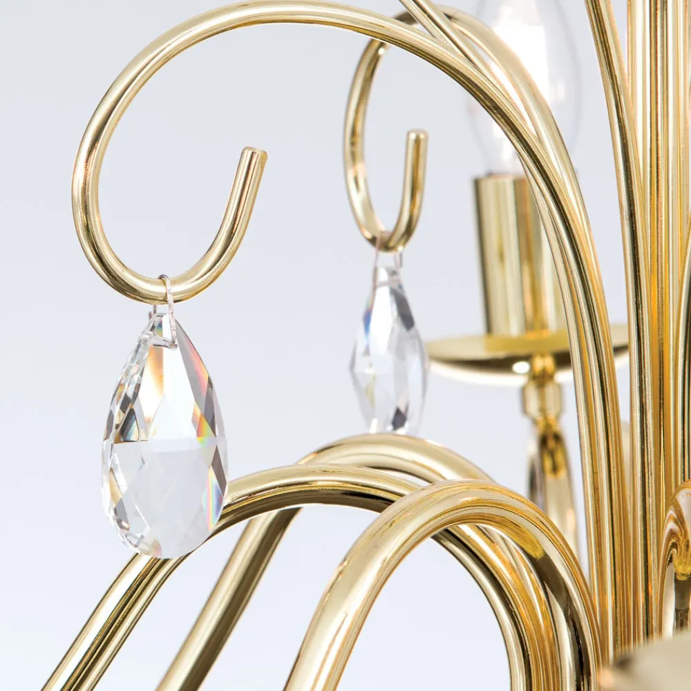 ORION Lysekrone Alessia 8 lyskilder krystalglas guld