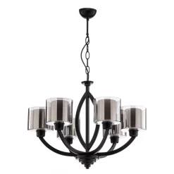 Avonni Lysekrone AV-7002-1876-6BSY med glasskærme