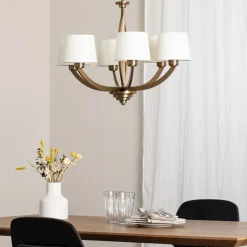 Lysekrone AV-1876-6ES med 6 lyskilder og skærme^Avonni Clearance