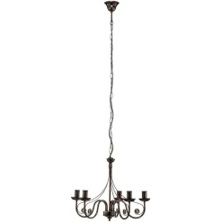 Lysekrone Ayleen i stål med 5 lyskilder, sort^Lamkur Hot