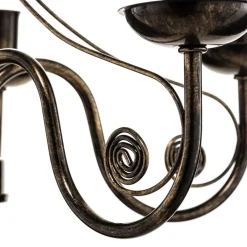 Lysekrone Ayleen i stål med 5 lyskilder, sort^Lamkur Hot