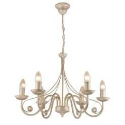 Lysekrone Ayleen med 6 lyskilder, 1 niveau, hvid^Lamkur Hot