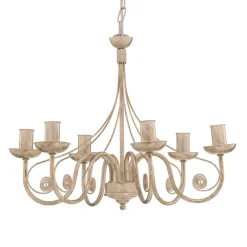 Lysekrone Ayleen med 6 lyskilder, 1 niveau, hvid^Lamkur Hot