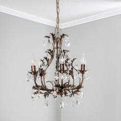 ONLI Lysekroner>Lysekrone Botte i metal med 5 lyskilder, bronze