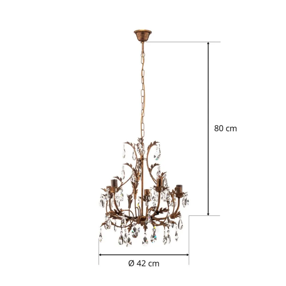 ONLI Lysekroner>Lysekrone Botte i metal med 5 lyskilder, bronze