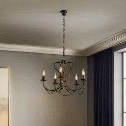 Lysekrone Candela, sort, 5 lyskilder^ONLI Sale