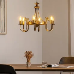 Jupiter Lysekrone Castle, lys patineret, Ø 62 cm, metal, 6 lyskilder.