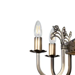 Jupiter Lysekrone Castle, lys patineret, Ø 62 cm, metal, 6 lyskilder.