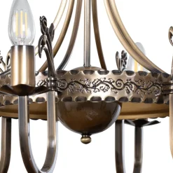 Jupiter Lysekrone Castle, lys patineret, Ø 62 cm, metal, 6 lyskilder.