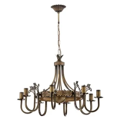 Jupiter Lysekrone Castle lys patineret 8 lyskilder