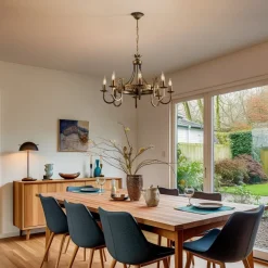 Jupiter Lysekroner>Lysekrone Castle mørk håndpatineret 8 lyskilder