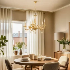 Lucea Lysekrone Castro, antik messing, 5 lyskilder