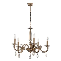 Lucea Lysekrone Castro, antik messing, 5 lyskilder