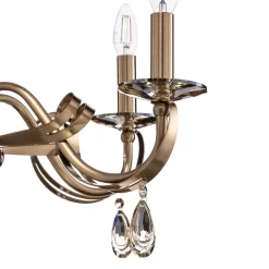 Lucea Lysekrone Castro, antik messing, 5 lyskilder