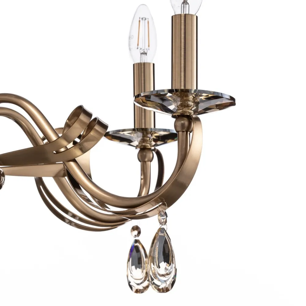 Lucea Lysekrone Castro, antik messing, 5 lyskilder