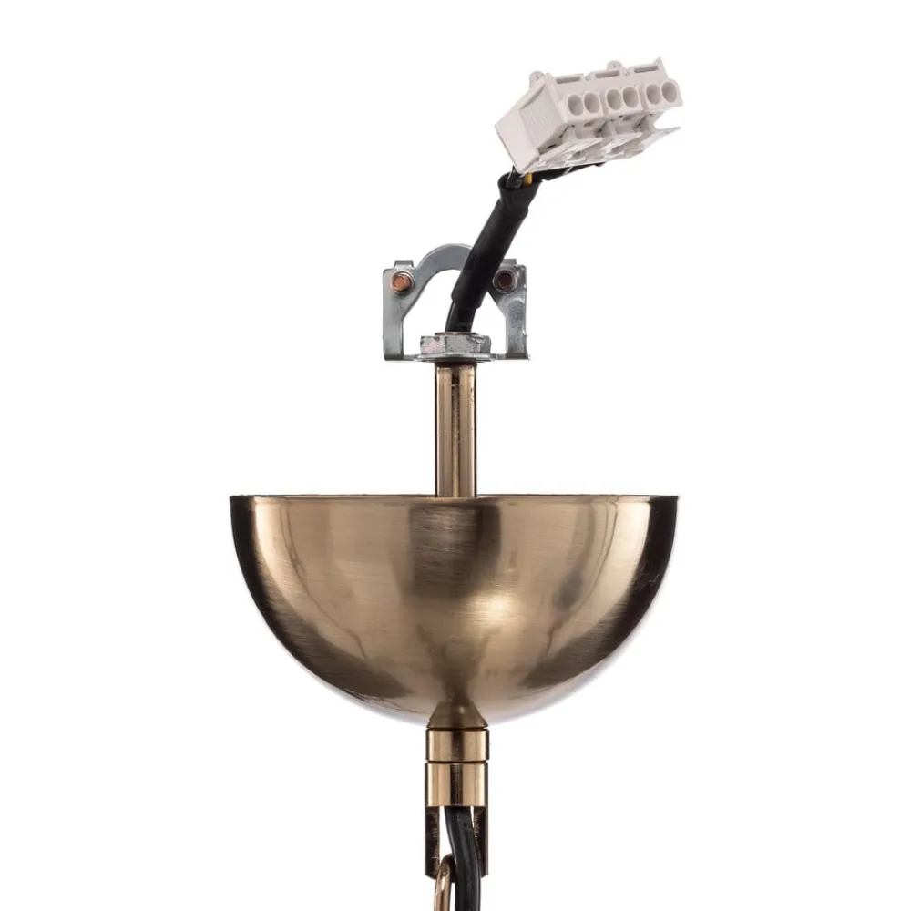 Lucea Lysekrone Castro, antik messing, 5 lyskilder