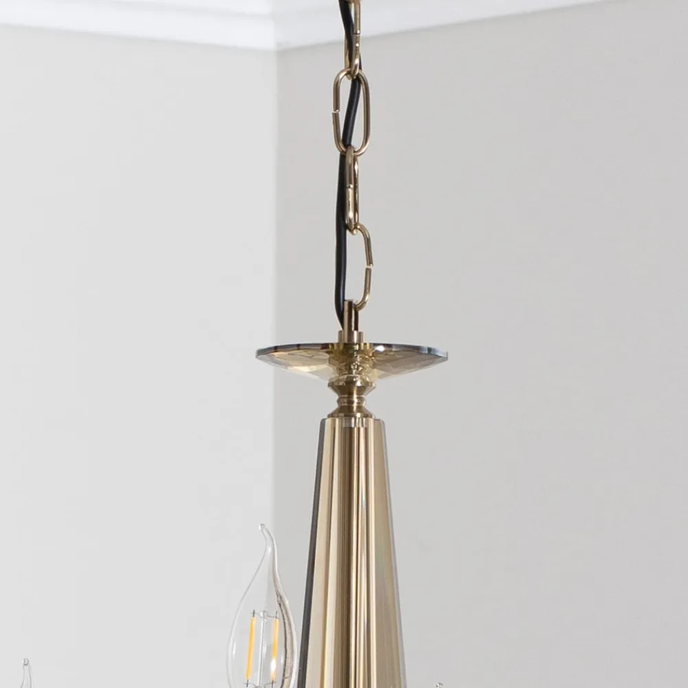 Lysekrone Castro, messing antik, 8 lyskilder^Lucea Best