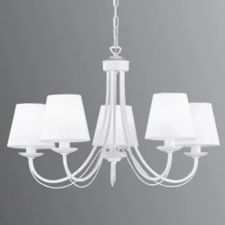 Trio Lighting Lysekrone Cortez, hvid, 5 lyskilder
