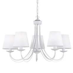 Trio Lighting Lysekrone Cortez, hvid, 5 lyskilder