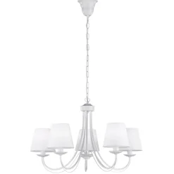 Trio Lighting Lysekrone Cortez, hvid, 5 lyskilder