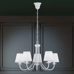 Trio Lighting Lysekrone Cortez, hvid, 5 lyskilder