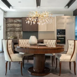 Globo Lysekroner>Lysekrone Danna, guldfarvet/ravfarvet/klar, Ø 61 cm