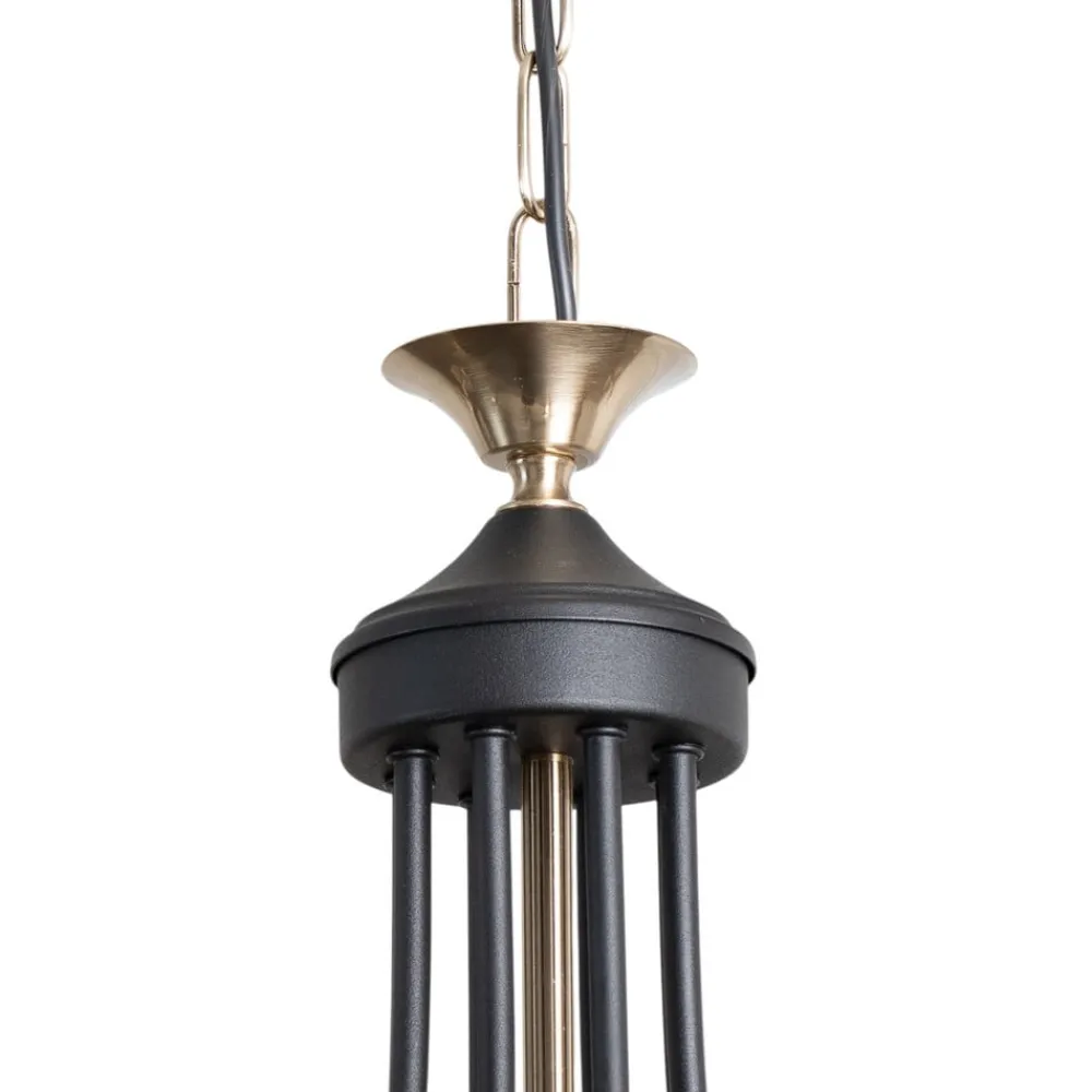 Lucea Lysekrone Ferra, messing antik, 8 lyskilder