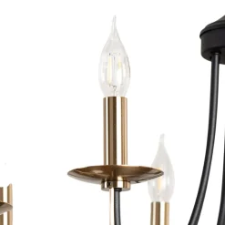 Lucea Lysekrone Ferra, messing antik, 8 lyskilder