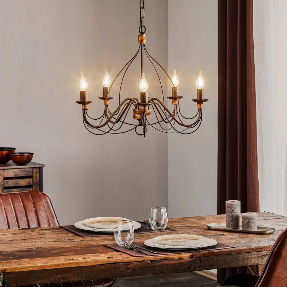 Lysekrone Fiamma Marrone 5 lyskilder uden skærme^ONLI Best