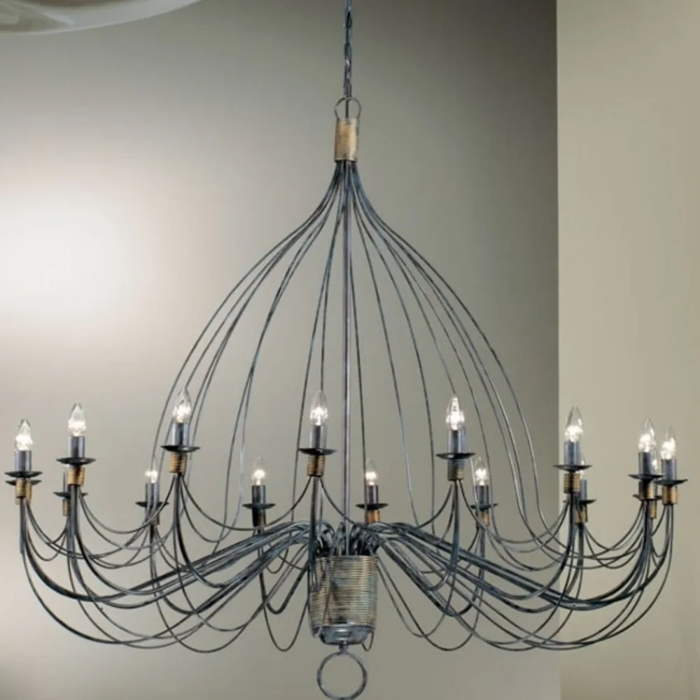 Lysekrone Filo, 16-flammet, blå-sort, metal, Ø 140 cm^Kögl Sale