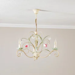 Luminex Lysekrone Florina med blomsterdekoration, 3 lyskilder