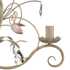 Luminex Lysekrone Florina med blomsterdekoration, 3 lyskilder