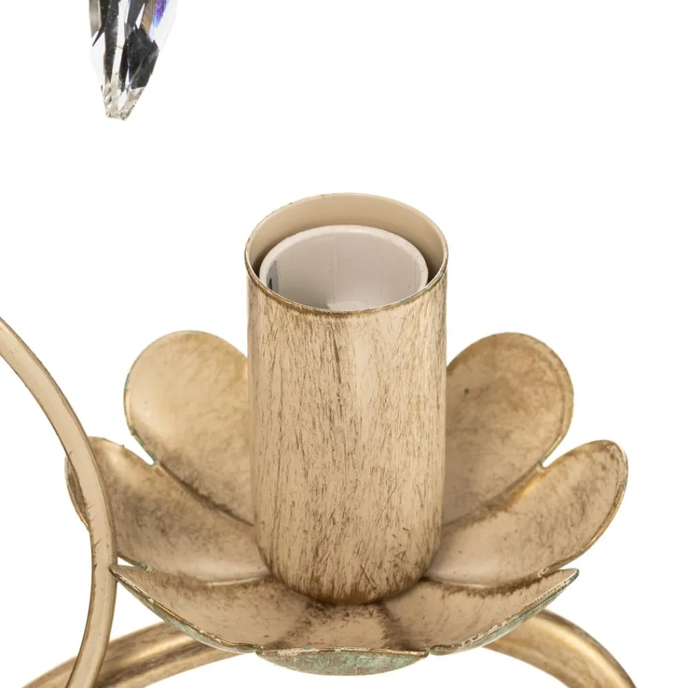 Luminex Lysekrone Florina med blomsterdekoration, 3 lyskilder