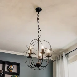 Luminex Lysekrone Globe med 5 lyskilder, sort