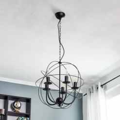 Luminex Lysekrone Globe med 5 lyskilder, sort