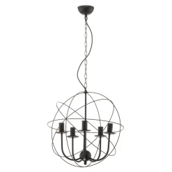 Luminex Lysekrone Globe med 5 lyskilder, sort