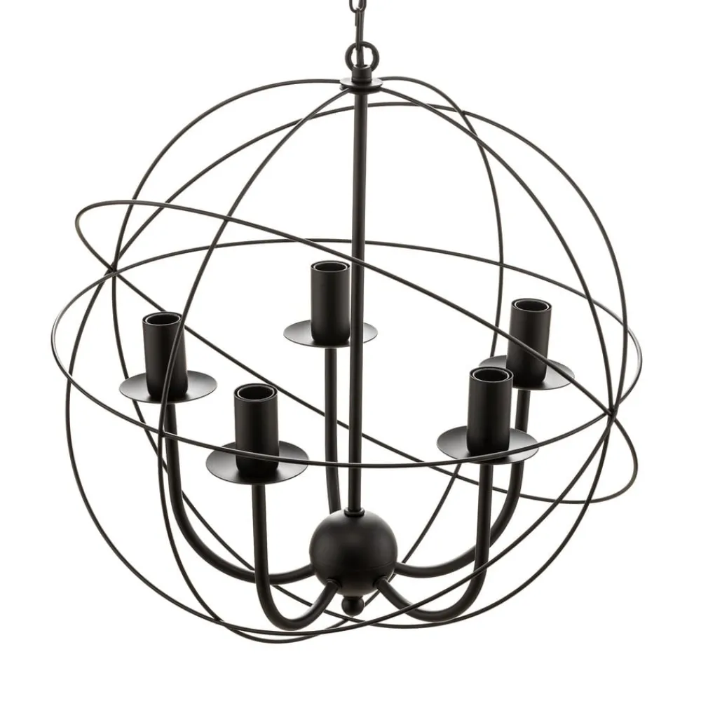 Luminex Lysekrone Globe med 5 lyskilder, sort
