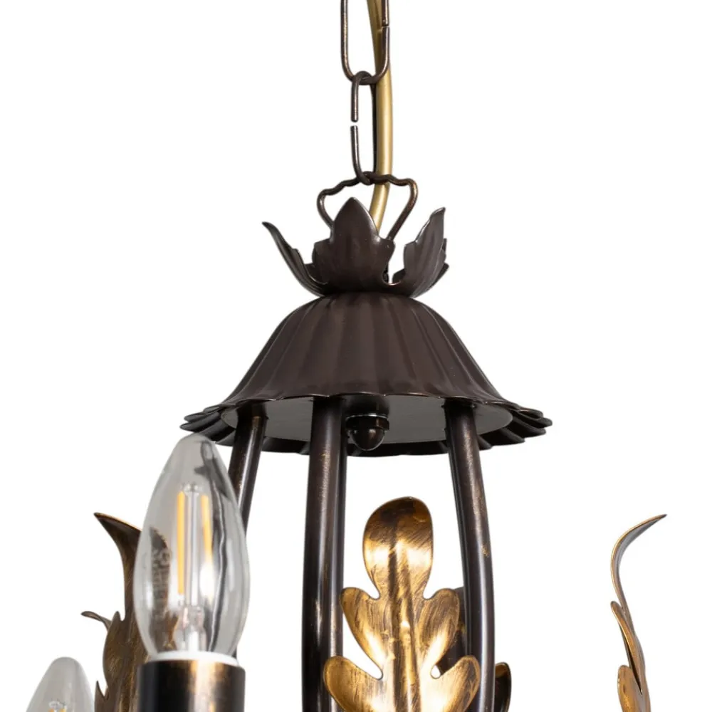 ONLI Lysekroner>Lysekrone Gretel, 5 lyskilder, bronzefarvet, metal, E14