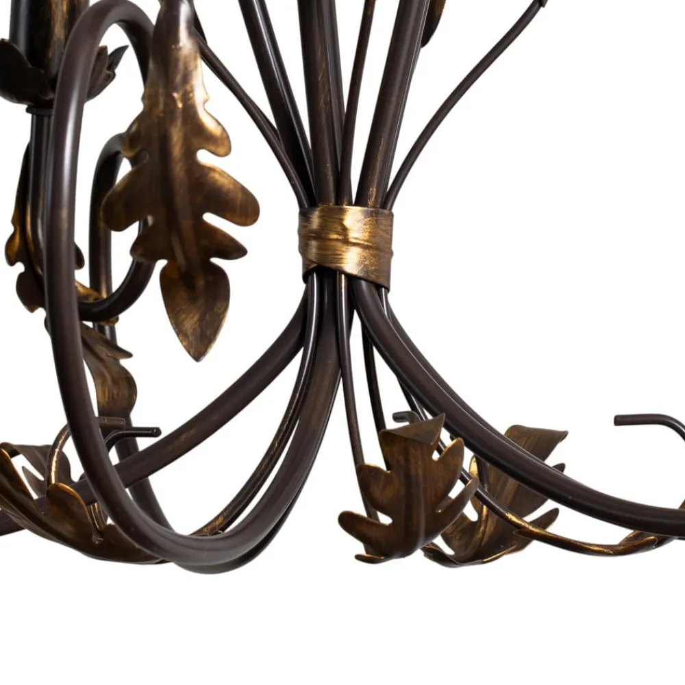 ONLI Lysekroner>Lysekrone Gretel, 5 lyskilder, bronzefarvet, metal, E14